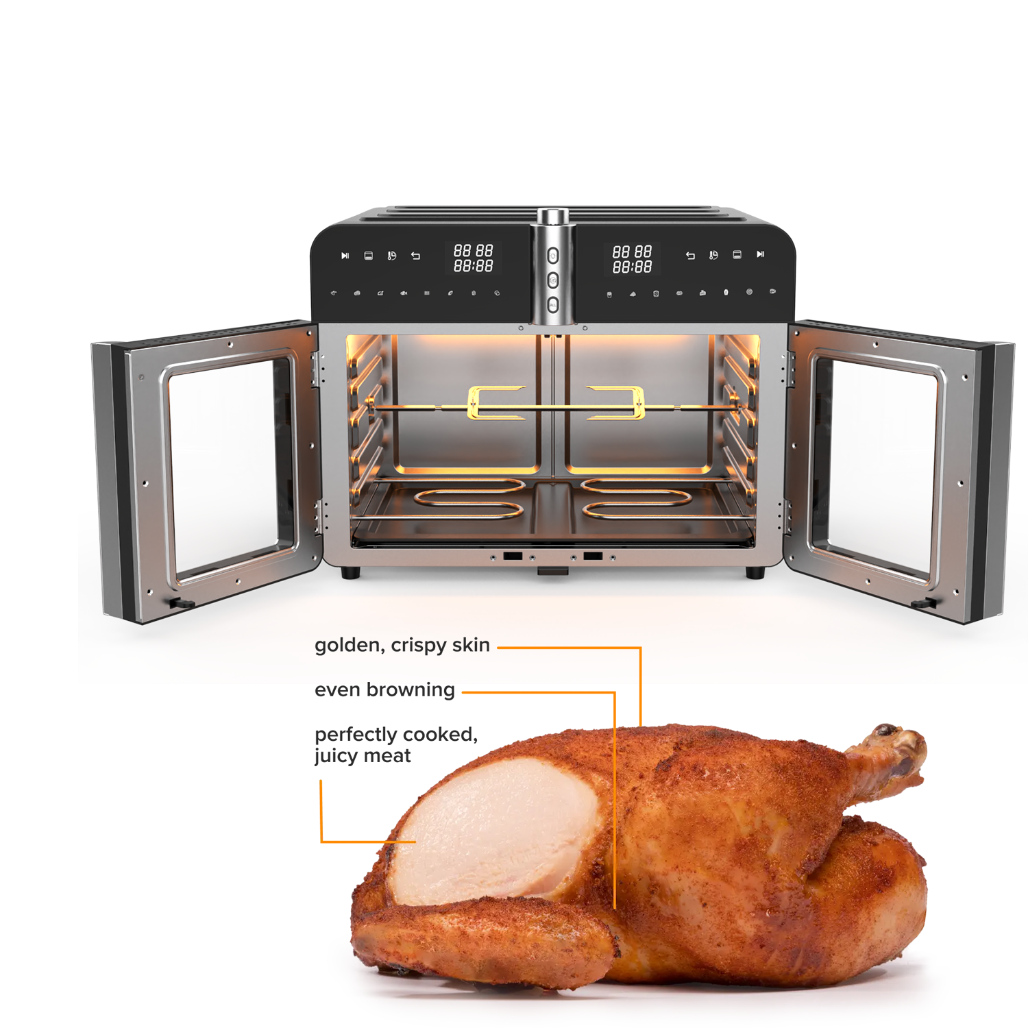 New Design 36L Large Electric Digital Smart Air Fryer Without Oil Deep Fryers For Sale