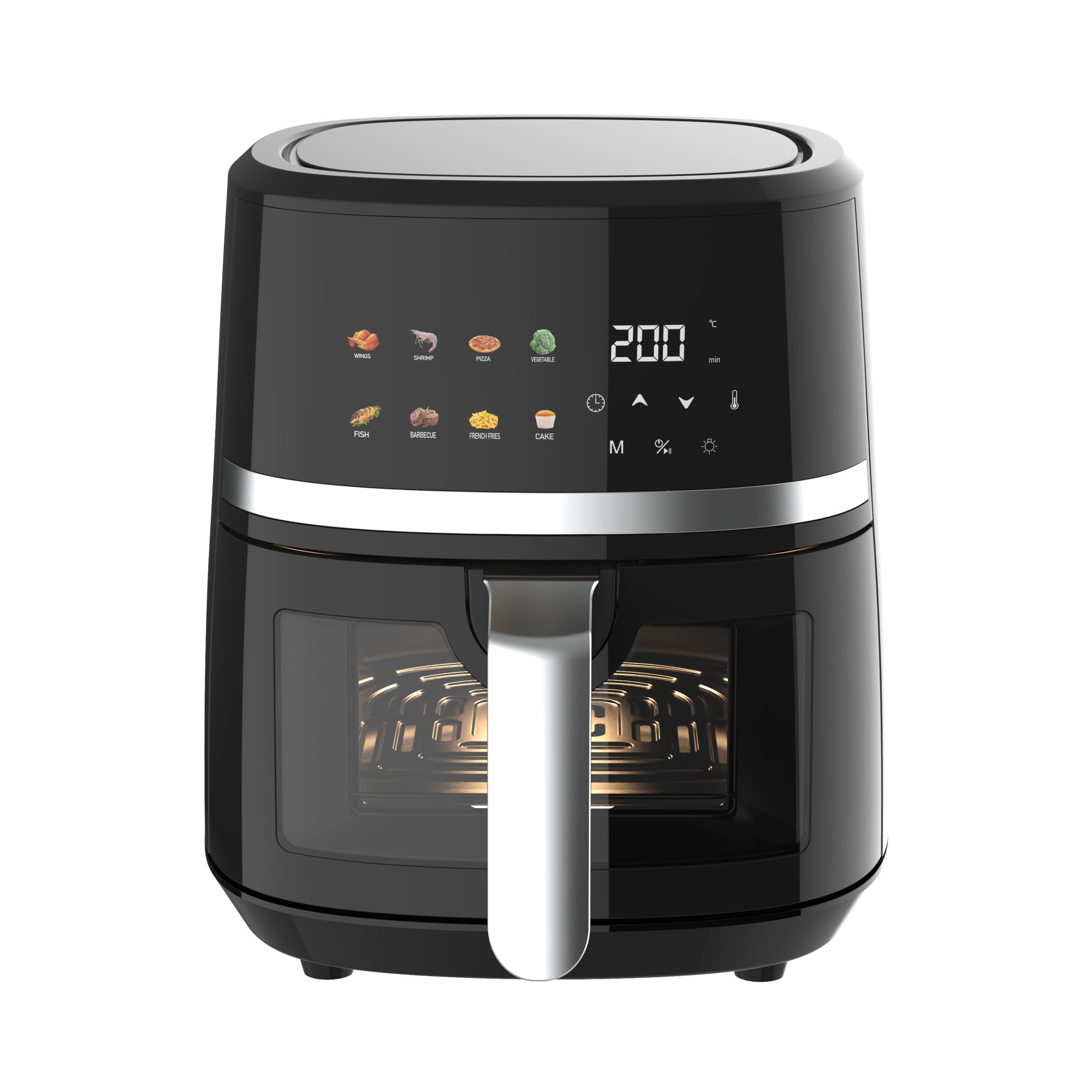 OEM Smart Wifi Digital Air Fryer 4L 6L Multifunction Electric Oil-Less Air Fryer With Visible Window Touch Screen For Home Use