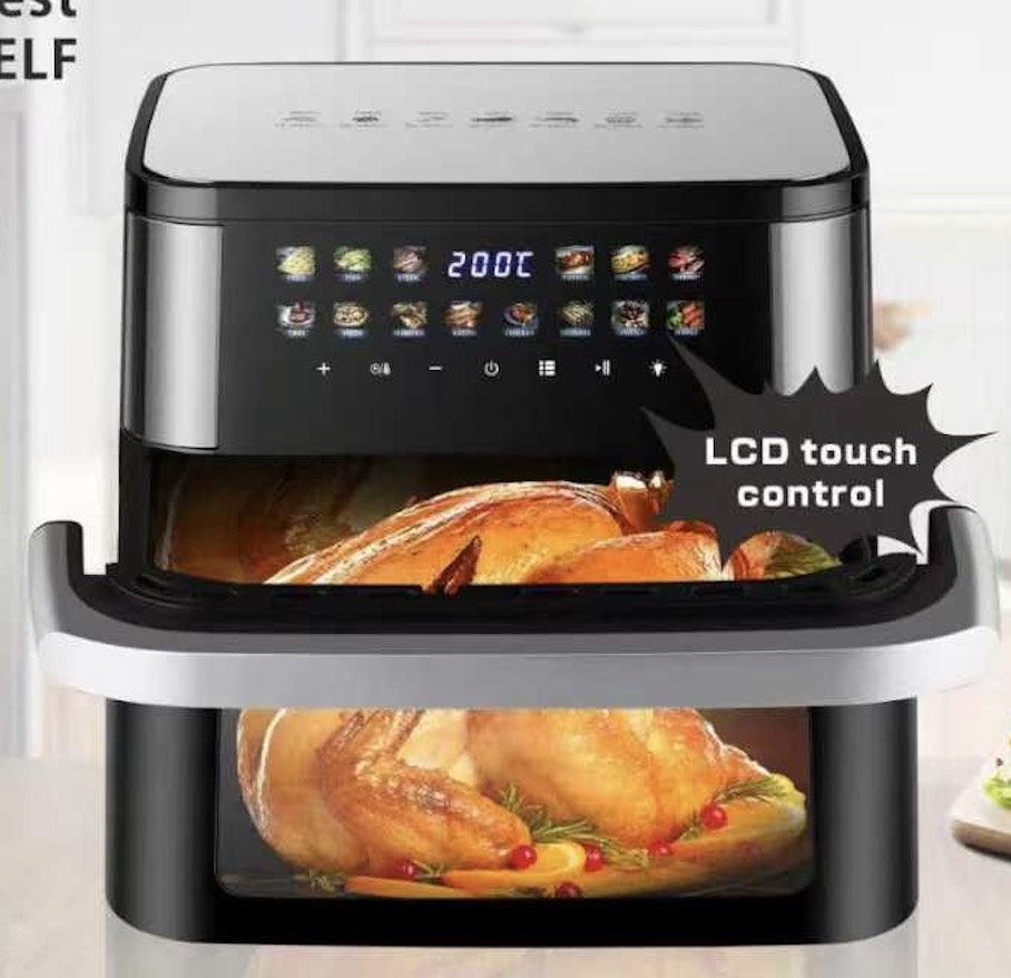 Hoffmans 15L Professional Air Fryer 2400W High Speed Hot Air Circulation Pizza Maker Kit for Supermarket