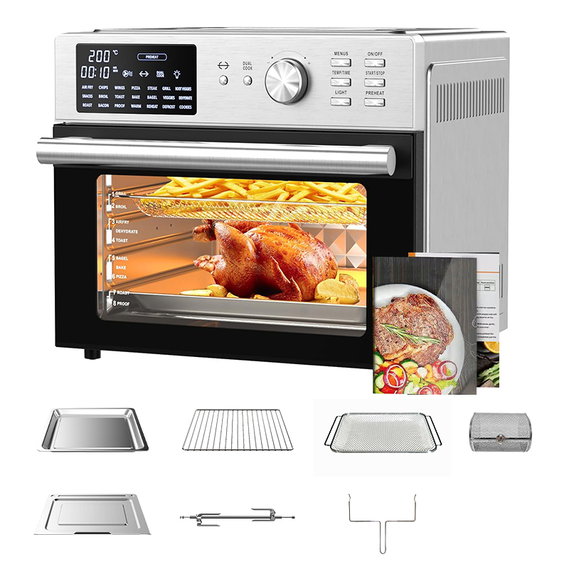 Electric 30L Air Fryer Toast Oven Dual-Cook Function For Grilled Chicken Pizza Bread Cakes French Fries Snacks-Energy Saving