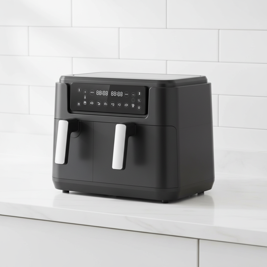High Quality Oil-free Cooking, Large Capacity 3+6.5 Liters, Touch Screen Control, Dual Basket air Fryer