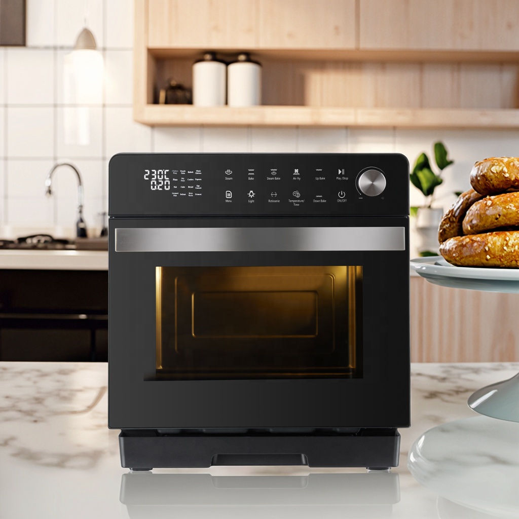 20L Table Top Convection Toaster Oven 1950W Electric Deep Fryer Air Fryer Mechanical Control Panel Rotating Oven Household Toast