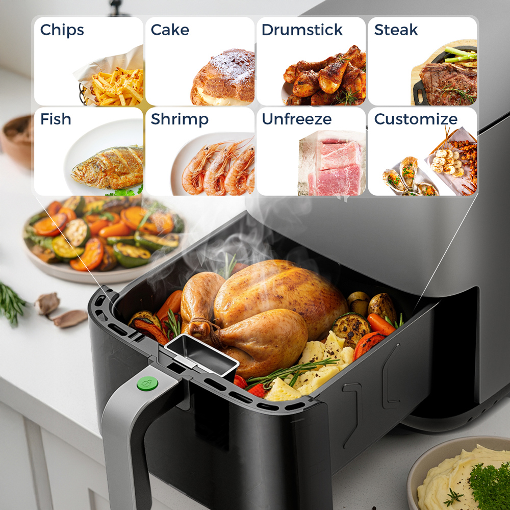 ROUNY 5L Air Fryer, Electric Hot Fryer Oven Oilless Cooker with Touch Control &amp; Nonstick Basket &amp; Visible Window, Family Size