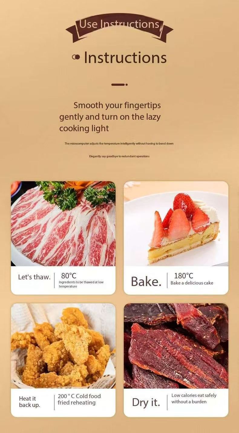 3.5L Air Fryer 1350W Powerful Digital Air Fryer Sensitive Touch Keypad Fast Cooking Oven Electric Kitchen Appliance