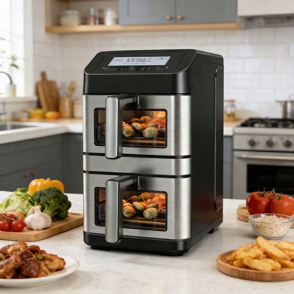 10L double basket air fryer Smart 4.3 inch screen Color Digital Electric Oven wifi connect app control Air Fryer for Home Use