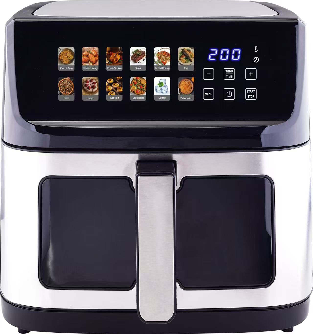 Factory Directly Selling 11L Large Capacity Multi-functional Digital Air Fryer With Big Color Screen and Visible Window