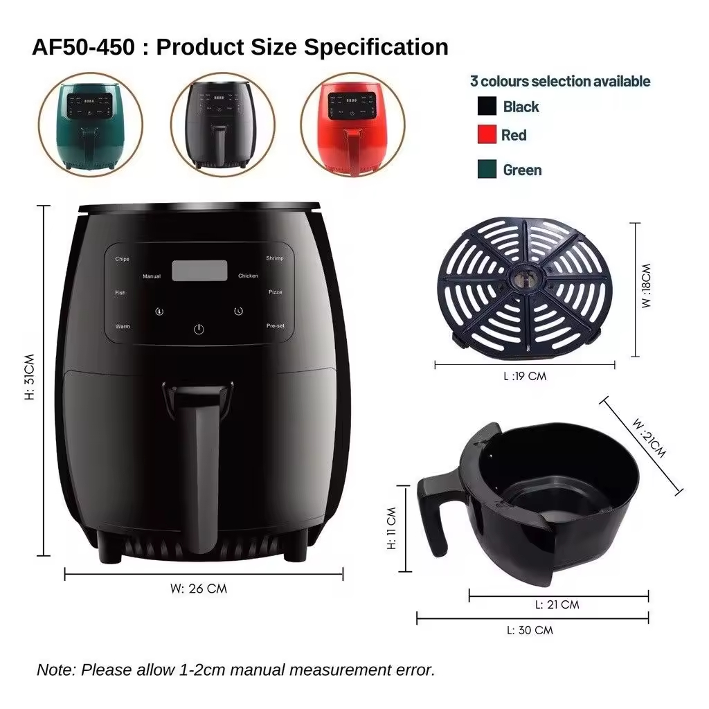 New Arrival Electric Air Fryer Multifunction Oil Free Deep Fryer Air Frying Machine Digital LCD Touch Electric Air Flyer
