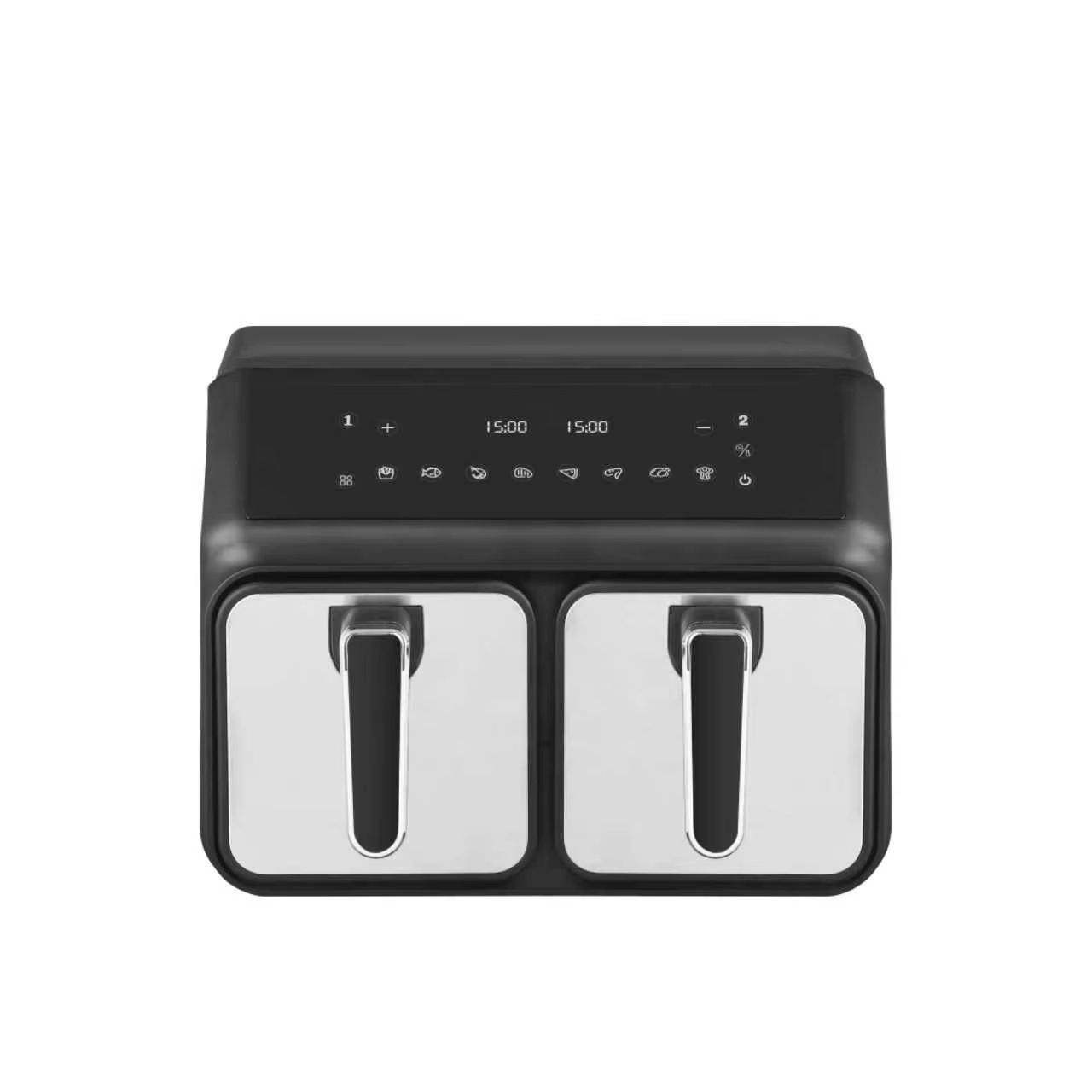 Factory Wholesale Square Modern Double Basket 4.0L+4.0L Electric Oil-Free Energy-Saving Air Fryer for Household Use