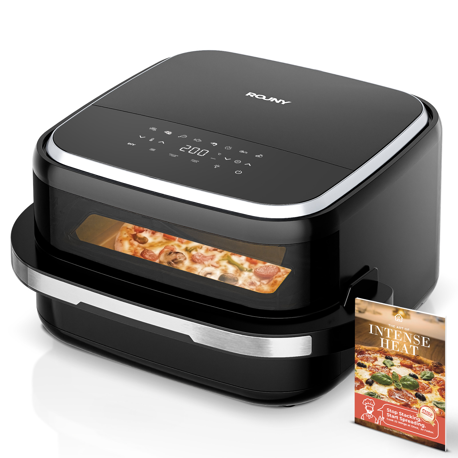 11-in-1 Pizza Oven Air Fryer with View Window 2200W,Touch Screen Preheat Upper Lower Heating,Perfect for Pizza Nuggets Fries