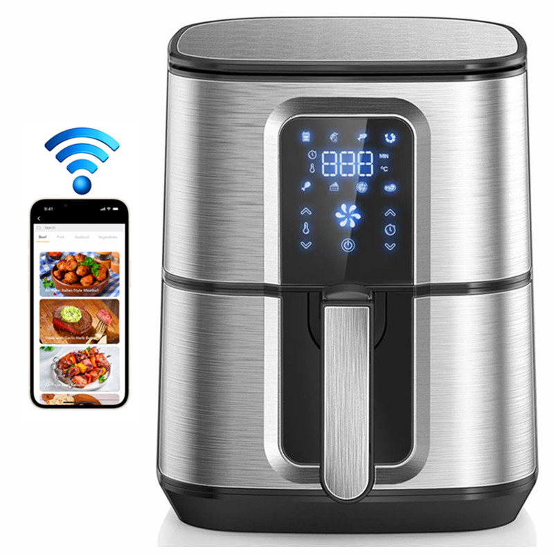 7 Liter Electric Square Plastic Smart Digital Air Fryer with Tuya WiFi App-Controlled for Household &amp; Hotel Use