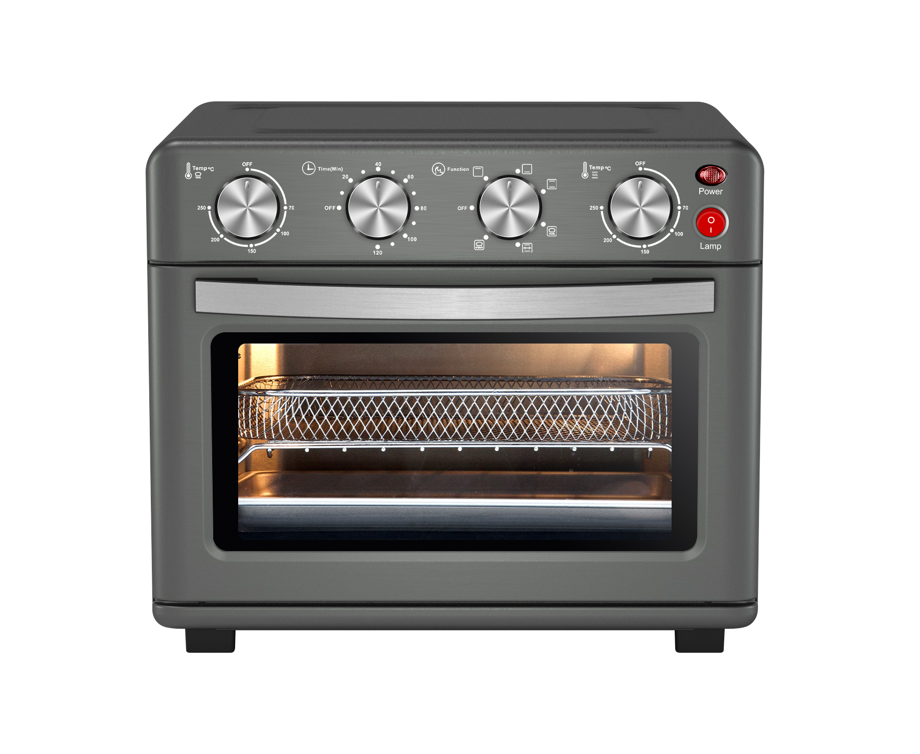 Customization Multifunction Air Fryer Oven Rotary Knob Double Heating Element Air Fryer Toaster