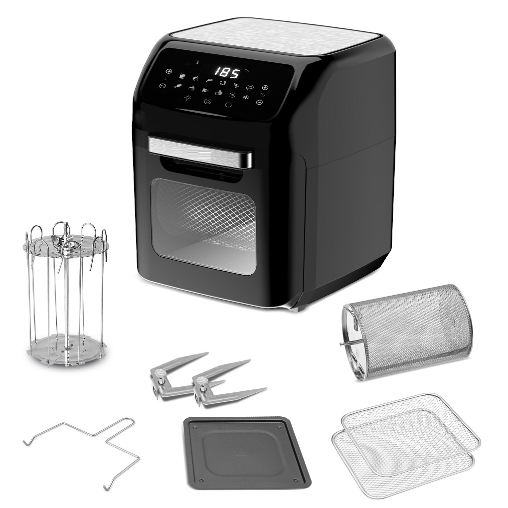 New Electric Home Appliances 12L Touch Screen Frying Without Fat Oil Miniature 1800 Watt Convection Oven Digital Hot air Fryer