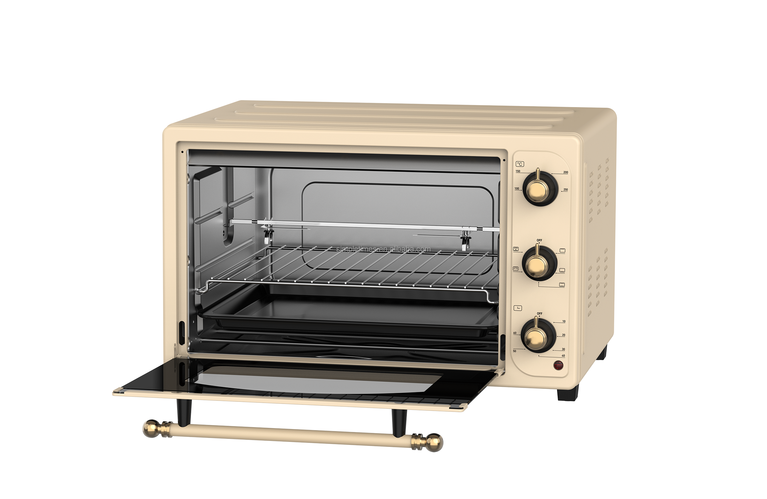 Simple Times Mechanical Air Fryer Oven Stainless Steel Air Fryer Oven Large Capacity 48 Liters Electric Oven