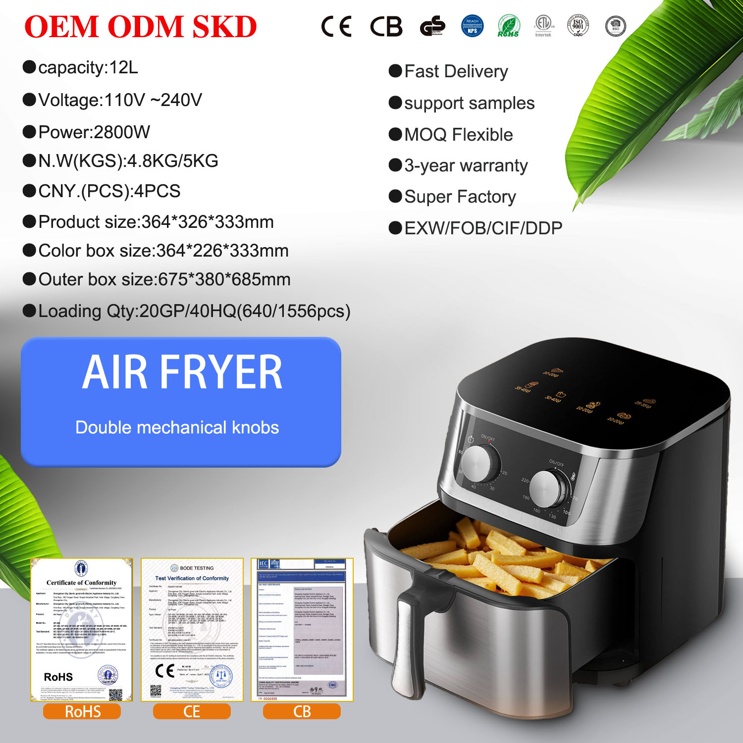 In Stock Big Capacity 10L Electric Cooker Oil Free Hot Stainless Steel Air Deep Fryer Digital Machine Oven Air Fryers