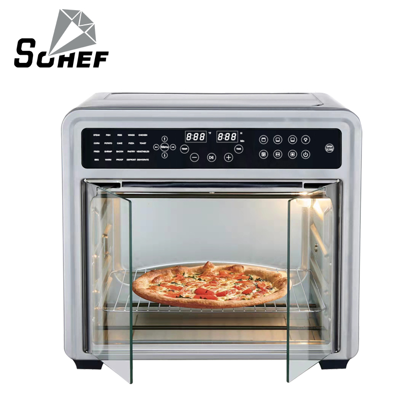Multi-function Digital Air Fryer Oven 28L 1700W Stainless Steel Electric Automatic Shut-Off French/German Household Hotel Use