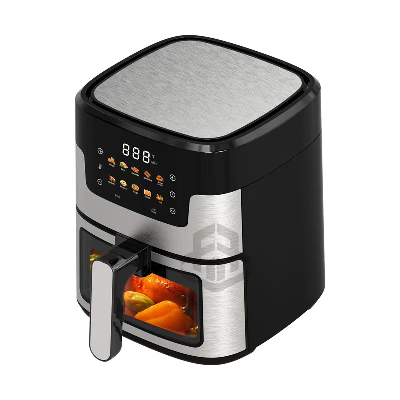 1350W Digital Control Air Fryer Modern Stainless Steel 5L Square Grill Oil-Free LCD Display 4.2kg 6 Months Warranty