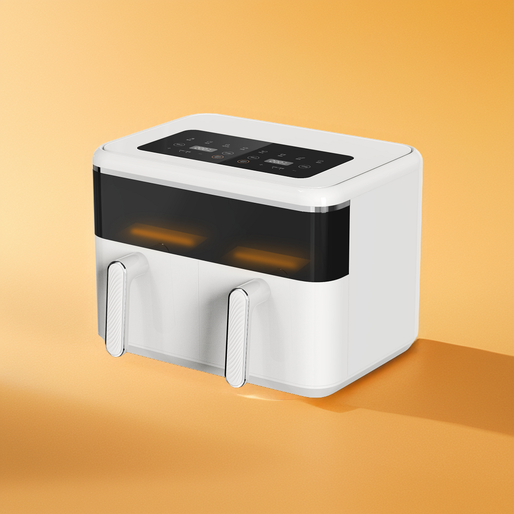 8 Liters 2100W CE CB Dual Basket Visual Window Digital Electric Commercial Air Fryer
