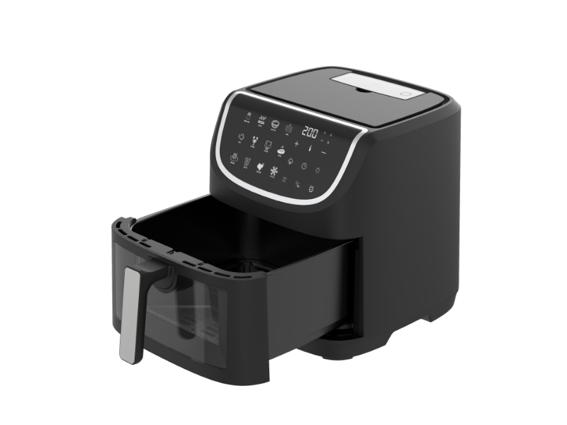 8L 1800W Square Digital Control Oil-Free Electric Plastic Household Two Heater Element Color Touch Screen Smart Air Fryer