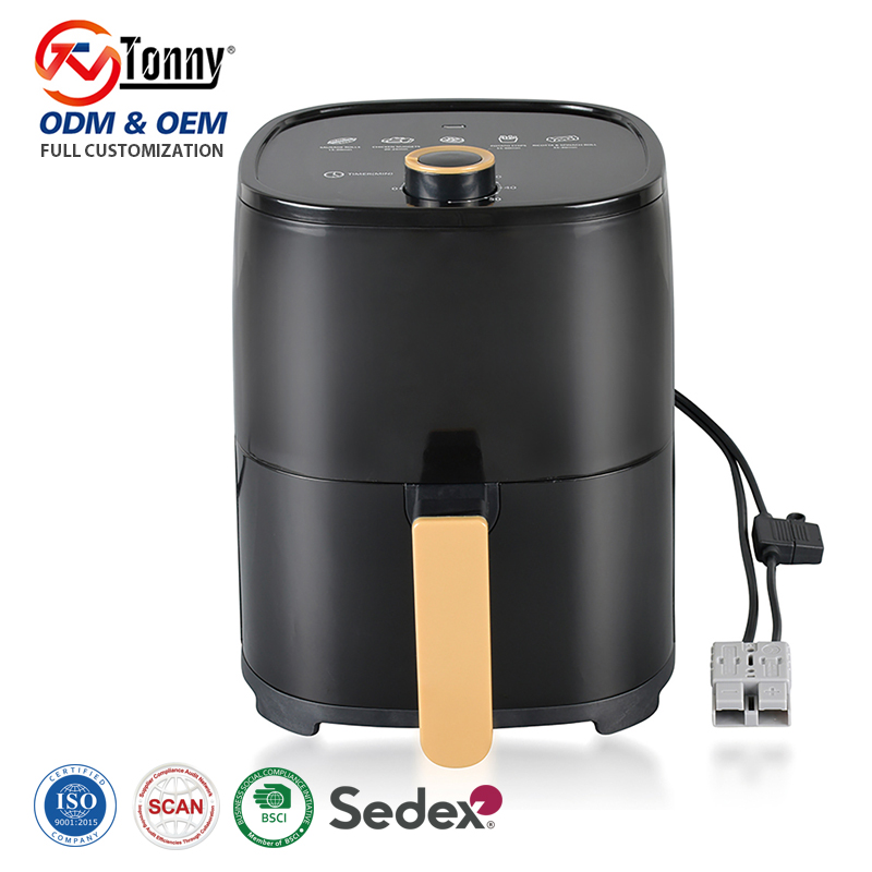 250-Watt 12V Auto Shut Off 3L Family Size Compact Air Fryer Oven with Large Basket Healthier Food in Minutes for Small Spaces