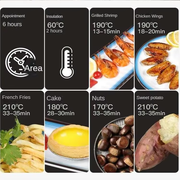Big Capacity 6l Electric Cooker Oil Free Hot Sale Air Deep Fryer Digital Machine Oven Air Fryers