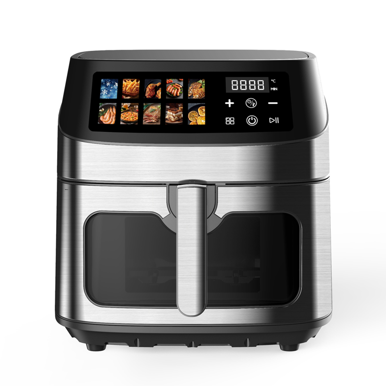 1700W Popular 8L 9L Stainless Steel Ultra Large Display Menu Digital Air Fryer Small Kitchen Appliances Smart Fryers for Family