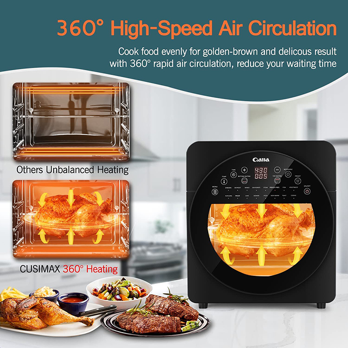 Qana Factory Wholesale Oem Wifi Smart Cooker Air Fryer Toast Machine Baking Electric Roaster Air Fryer Oven