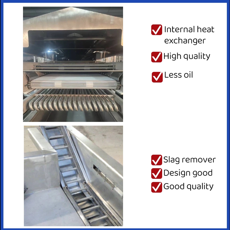 Industrial Continuity Deep Fryer For Plantain Chips Chicken Snacks Nuts Tofu Puff Continuous Fryer Steam Fryer