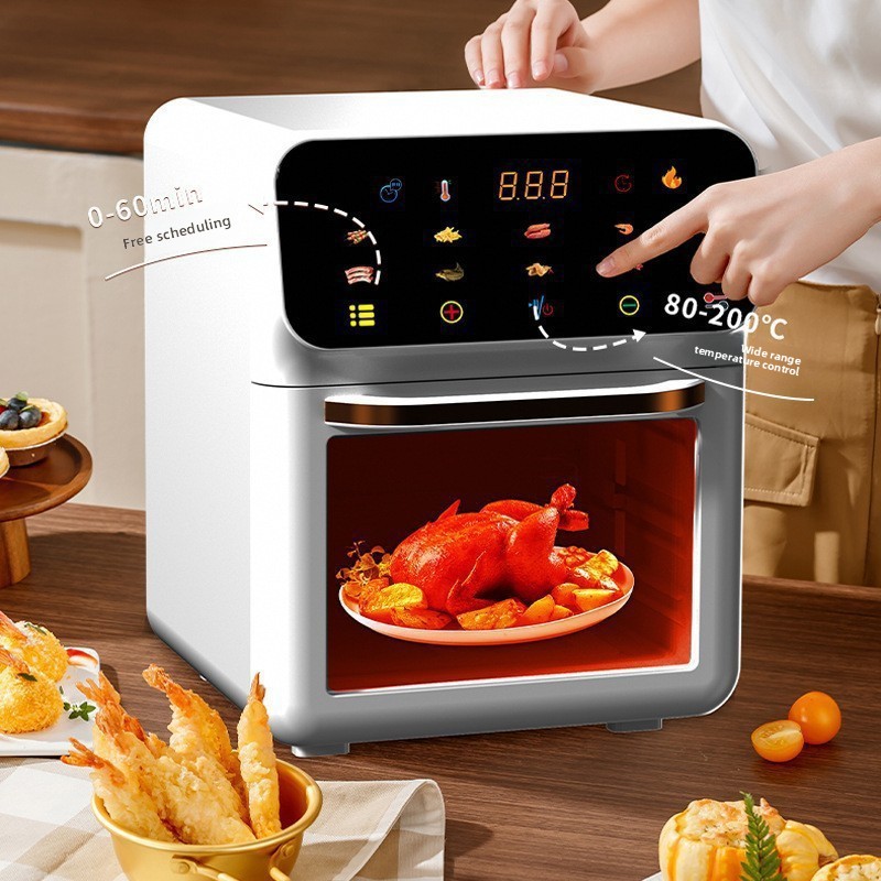 Air Fryer Cross-Border E-Commerce 15L Large-Capacity Household Multi-Function Electric Oven Touch-Screen Plastic 1350W Stereo
