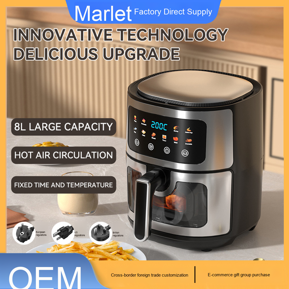 Plastic Square Modern Digital Touchscreen Control Eco-friendly Non-Stick Coating Electric Air Fryer Household Class Energy