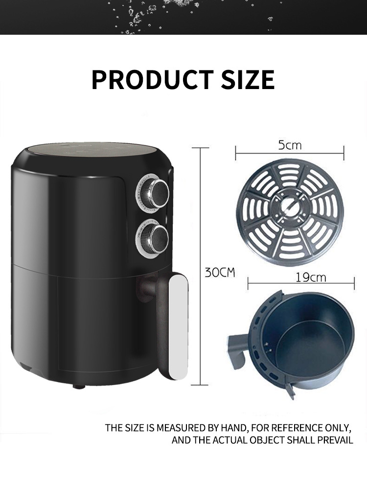 2.8L Large Capacity Multi Function Digital Control App-Controlled Plastic Air Fryer Electric Cooker Oil Free Fry