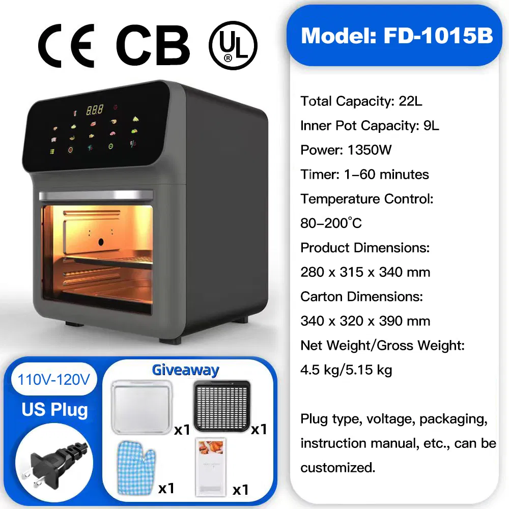 Commercial Stainless Steel Air Fryer 15L 1350W Dual Restaurant Catering Heavy Duty