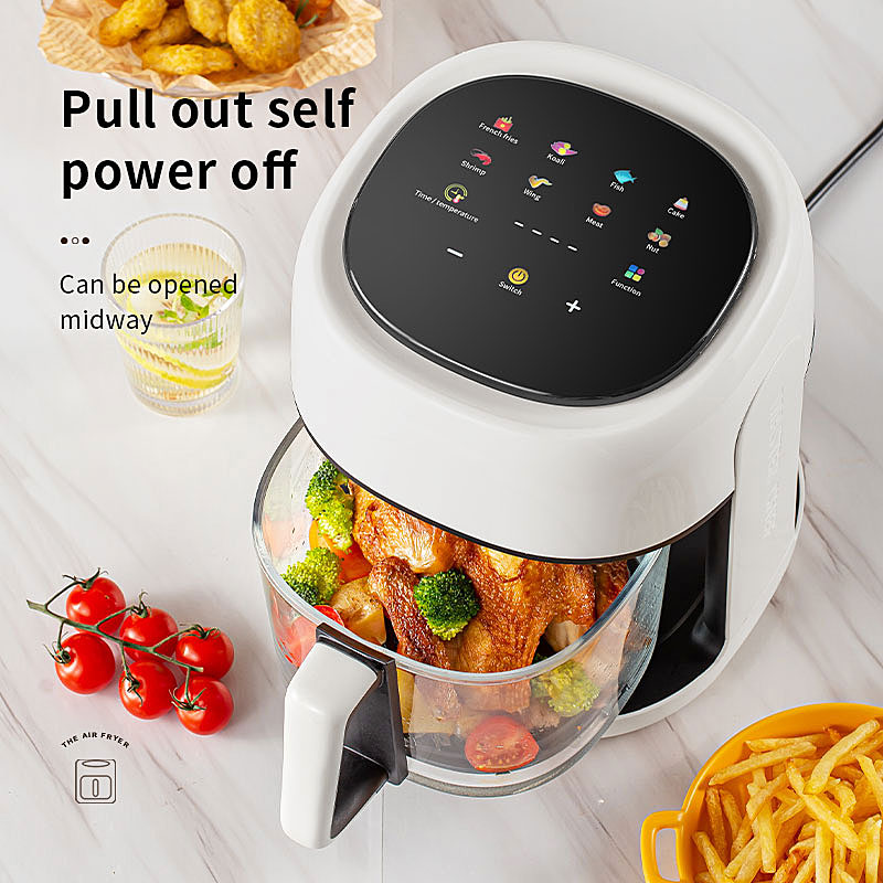 Air Fryer Small 4.5L Big Capacity Electric Fryer Household Delicate Glass Visual Air Fryer