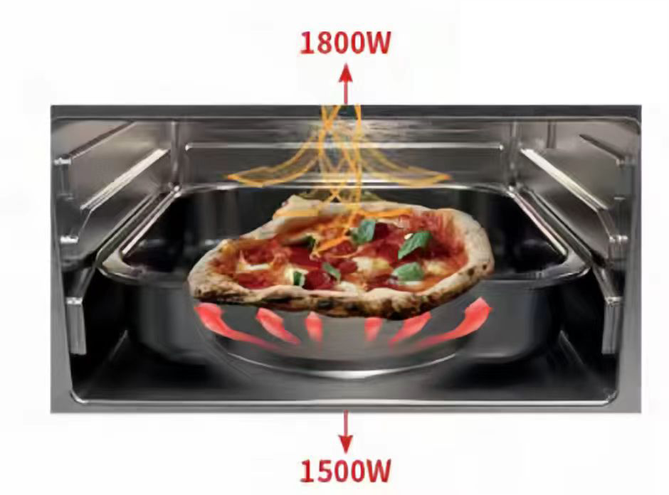 Electric 1800W+1500W 9-in-1 Family Size Classic Style Stainless Steel Air Fryer Square Countertop Oven Double Heating Elements