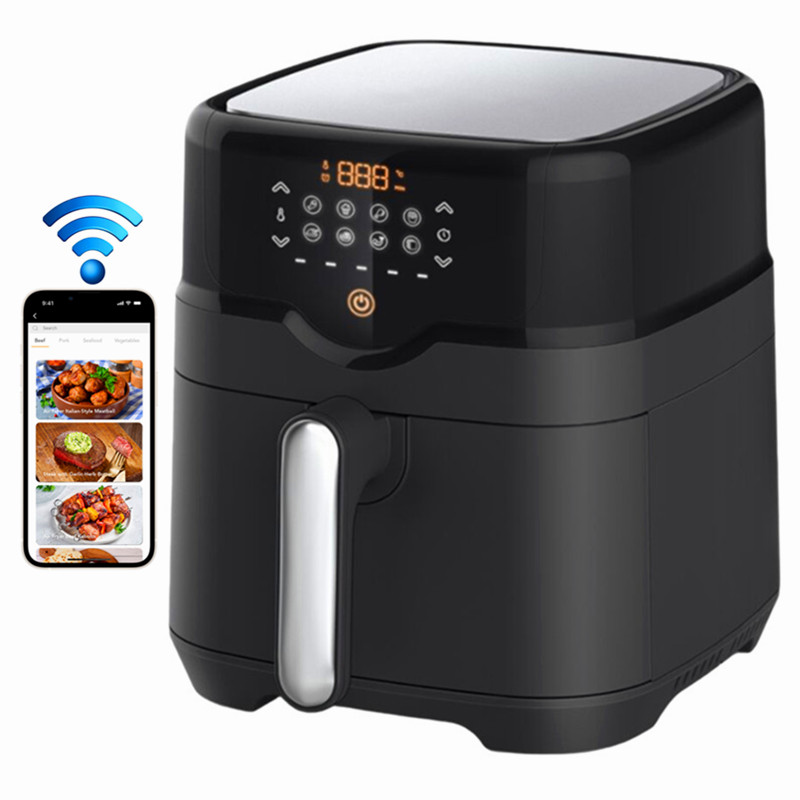 7 Liter Electric Square Plastic Smart Digital Air Fryer with Tuya WiFi App-Controlled for Household &amp; Hotel Use