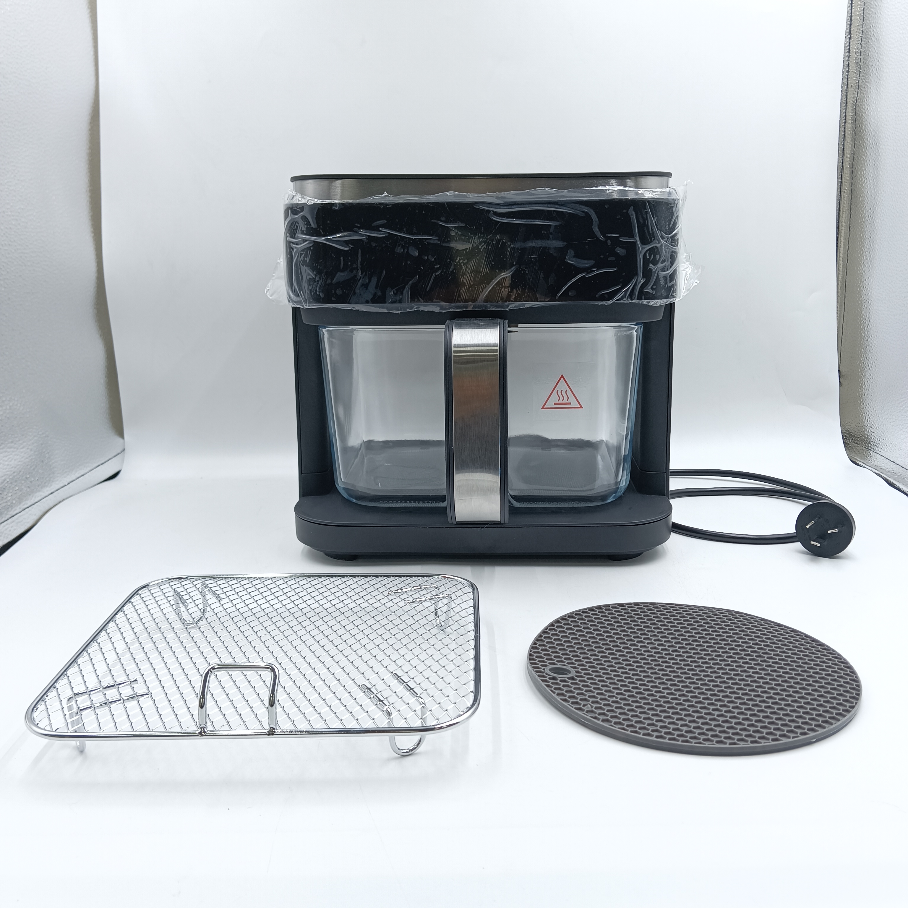 New Arrival Visual Glass Healthy Smart LED Digital Control Electric Multi-function 5.5L Air Fryer
