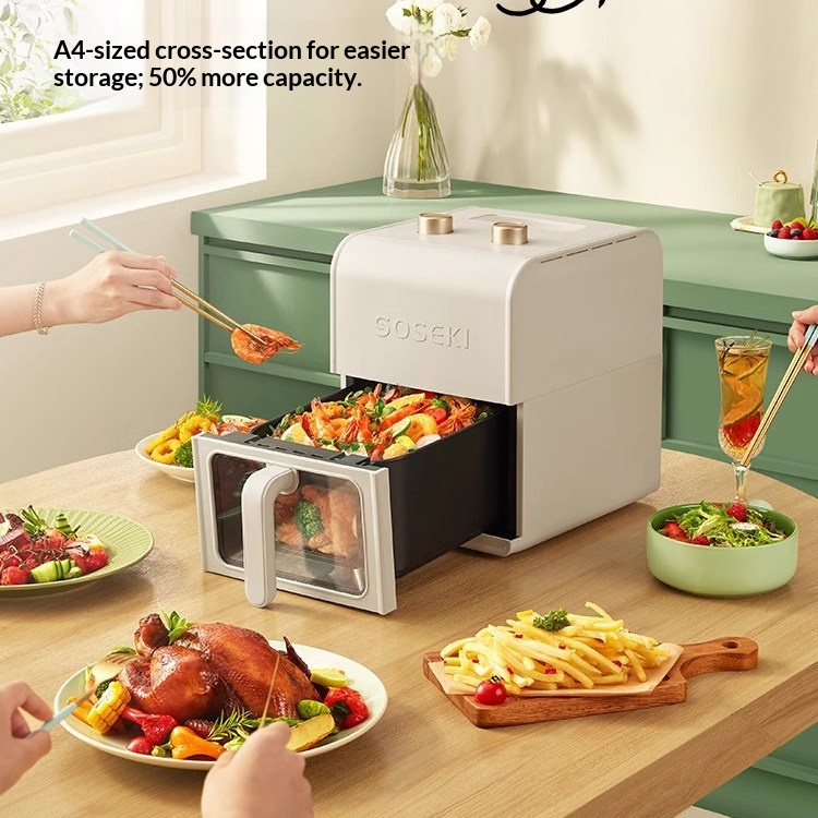 Shansi Soseki Air Fryer SSK-KZ06 New Model Small Magic Cube No-Flip Visualized Large-Capacity Household Multi-Functional