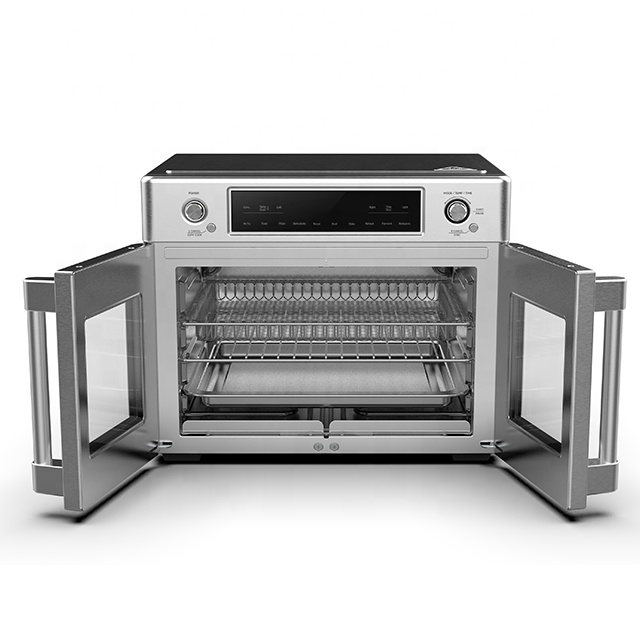 Dual 30L Electric French Door Stainless Steel Air Fryer Oven Multi-Function Digital Control with Convection