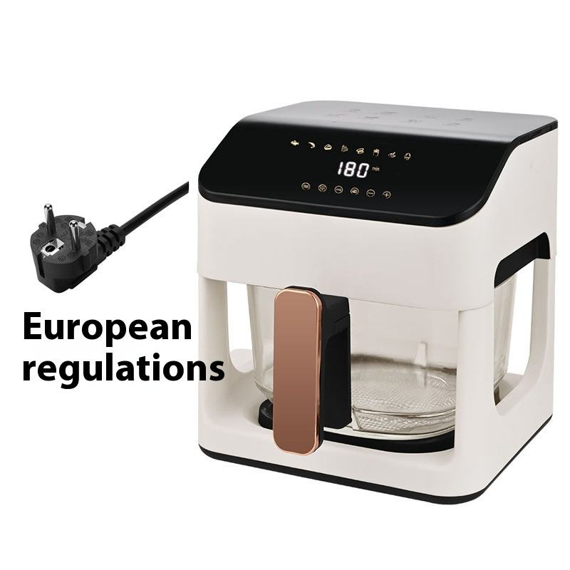 Modern Square Air Fryer 8L Large Capacity Glass Viewing Window Fully Automatic Multi-Functional Household Hotel Use Touch 1 Year