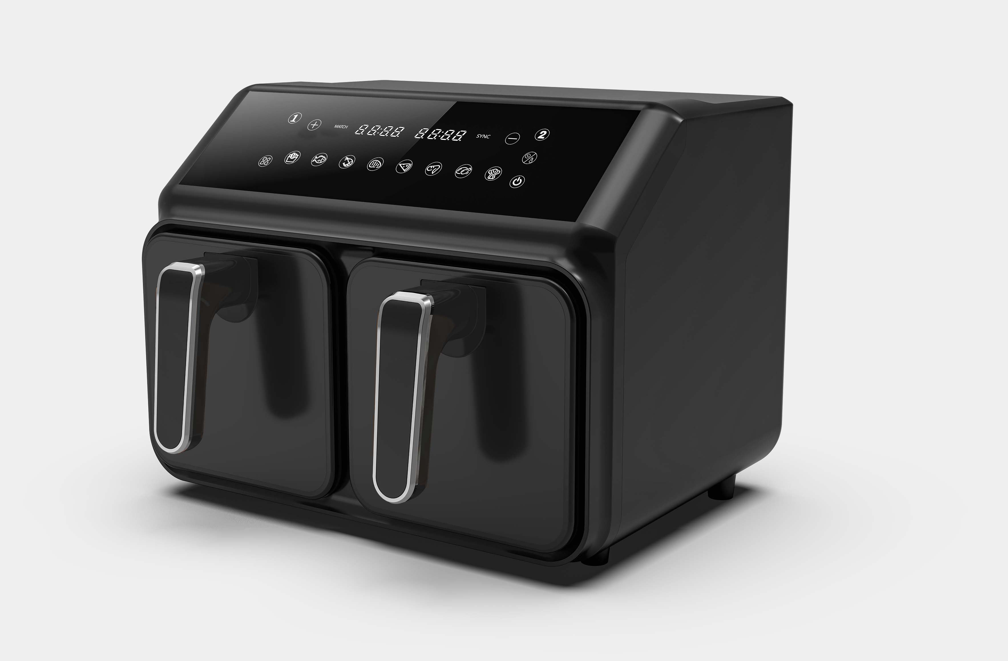 Factory Wholesale Electric Oil-Free Square Modern Household Fast Cooking Double Pot 4.0-Liter Digital Air Fryer