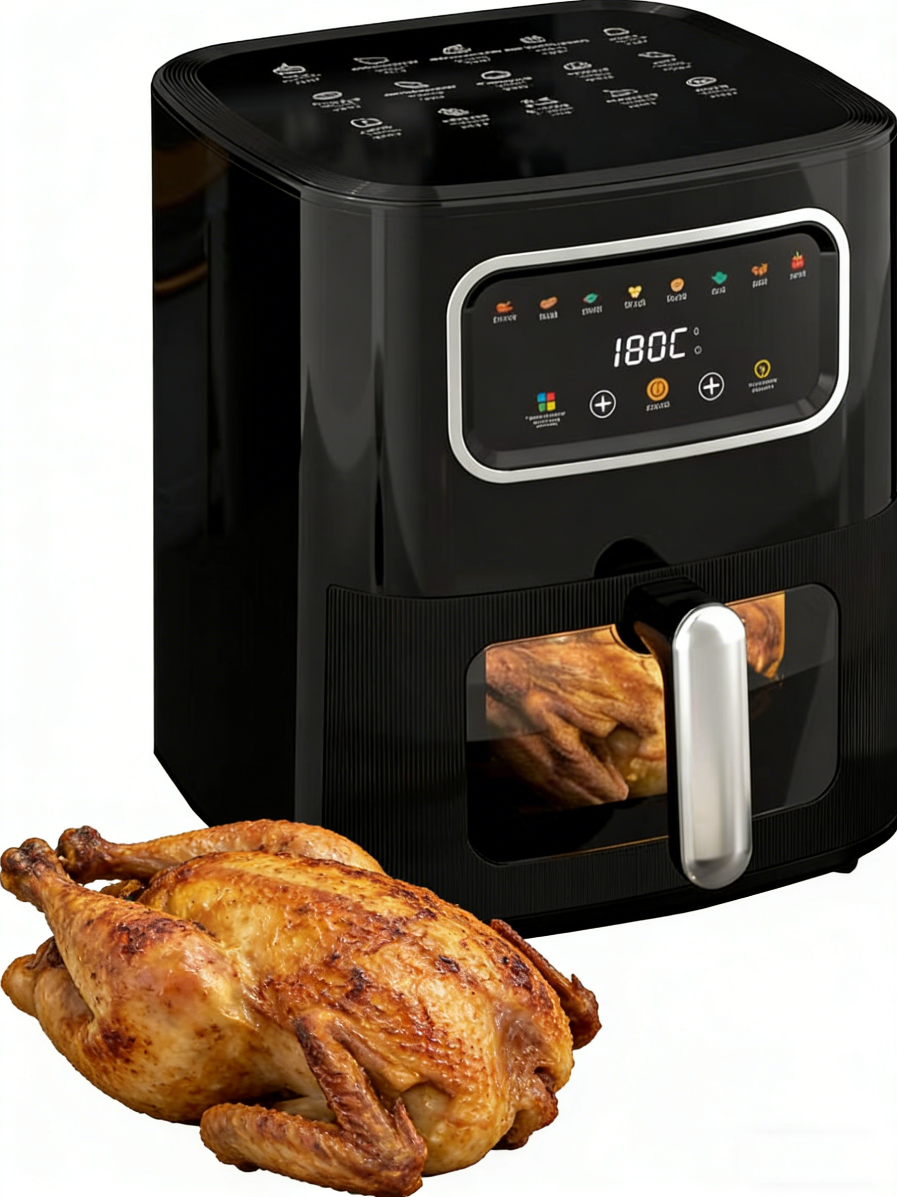 10L Black Energy Saving Oil-Free Air Fryer for Household Use