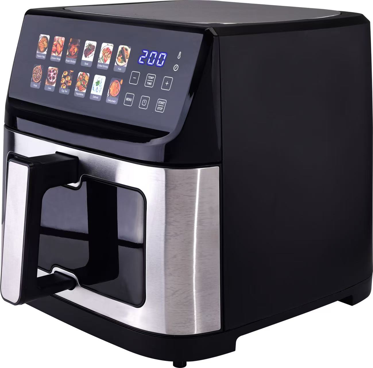Factory Directly Selling 11L Large Capacity Multi-functional Digital Air Fryer With Big Color Screen and Visible Window