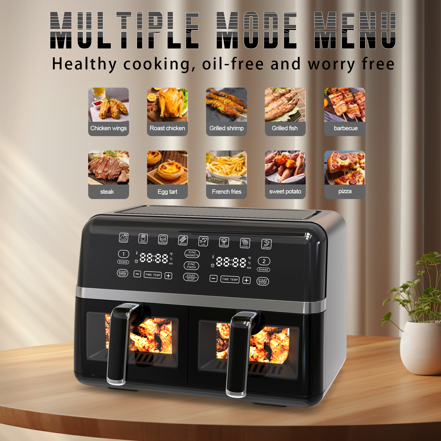 New Professional OEM Electric Air Fryers Fritadeira Eletrica Air Fryer Digital 9l Air Fryer