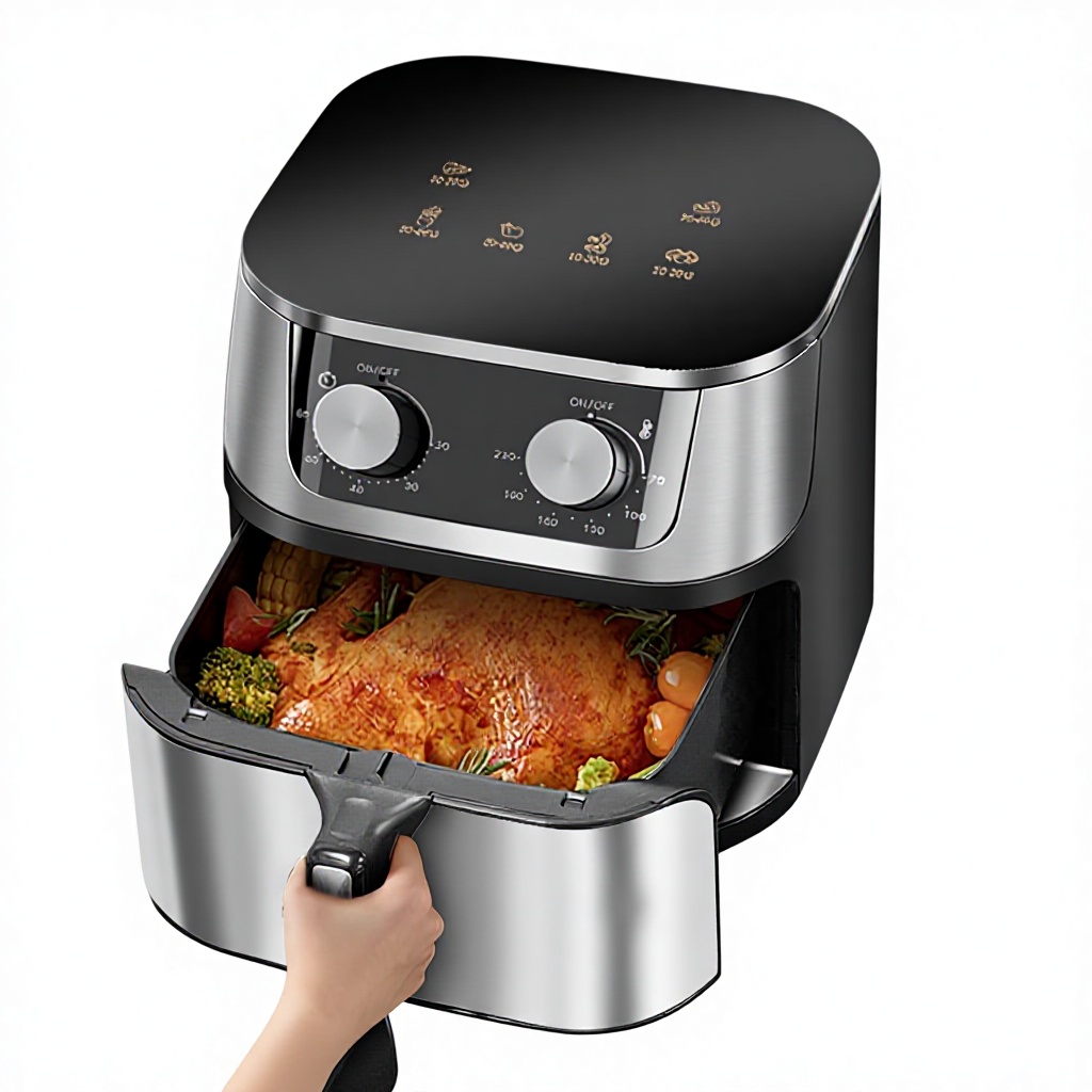 Cross-border Air Fryer Household New Visual Non-turning Electric Cooking Machine Large Capacity