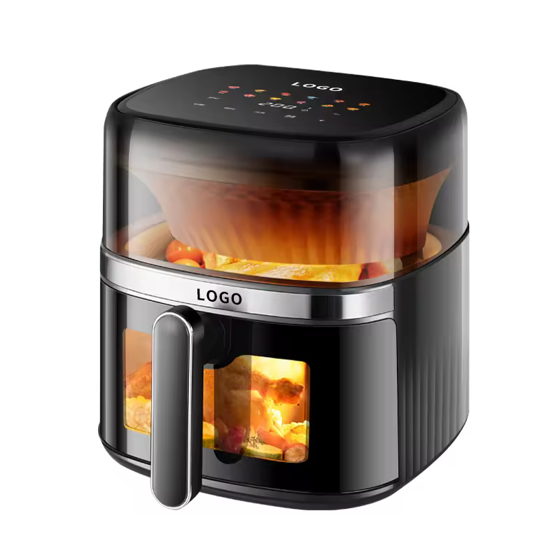 Visible Window &amp; Steam Function 6L Air Fryer Digital Touchscreen with LCD Display Multifunctional Oil-Free Fryer Oven