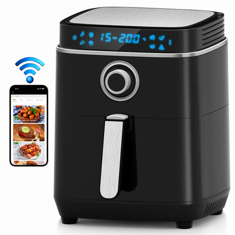 7 Liter Electric Square Plastic Smart Digital Air Fryer with Tuya WiFi App-Controlled for Household &amp; Hotel Use