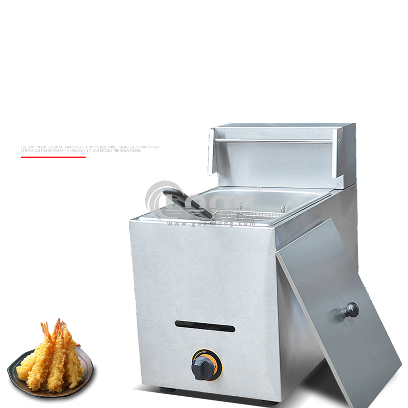 Ce Approved 2800PA Gas French Fries Fryer Commercial Stainless Steel Countertop LPG Gas Fryer Deep Fryer Best Commercial Deep Fryer