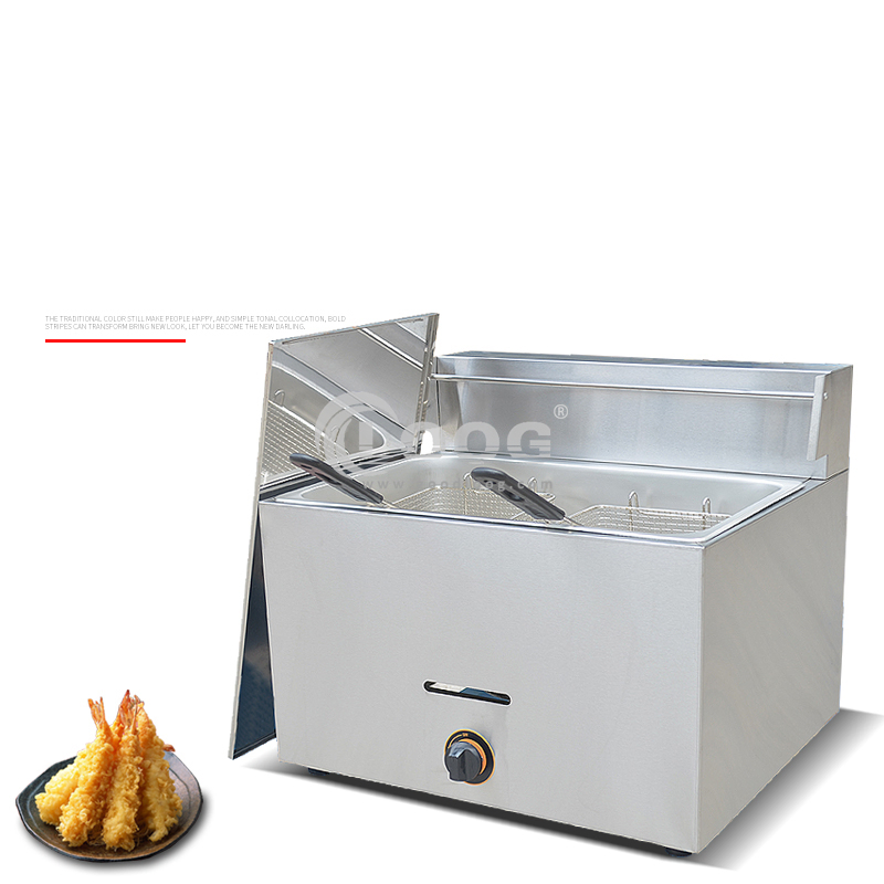 Wholesale Price Kitchen Equipment Stainless Steel LPG Gas Deep Fryer Commercial Deep Fryer Gas Suppliers Countertop Gas Deep Fryer