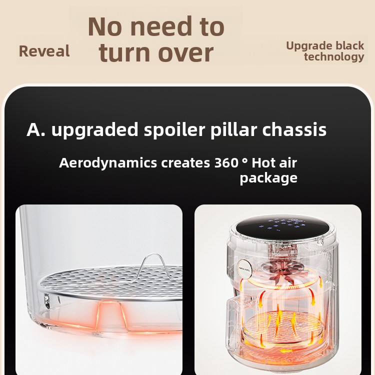 Apixintl 4L Air Fryer Glass Household New Visual Multifunction 2024 Smart Electric