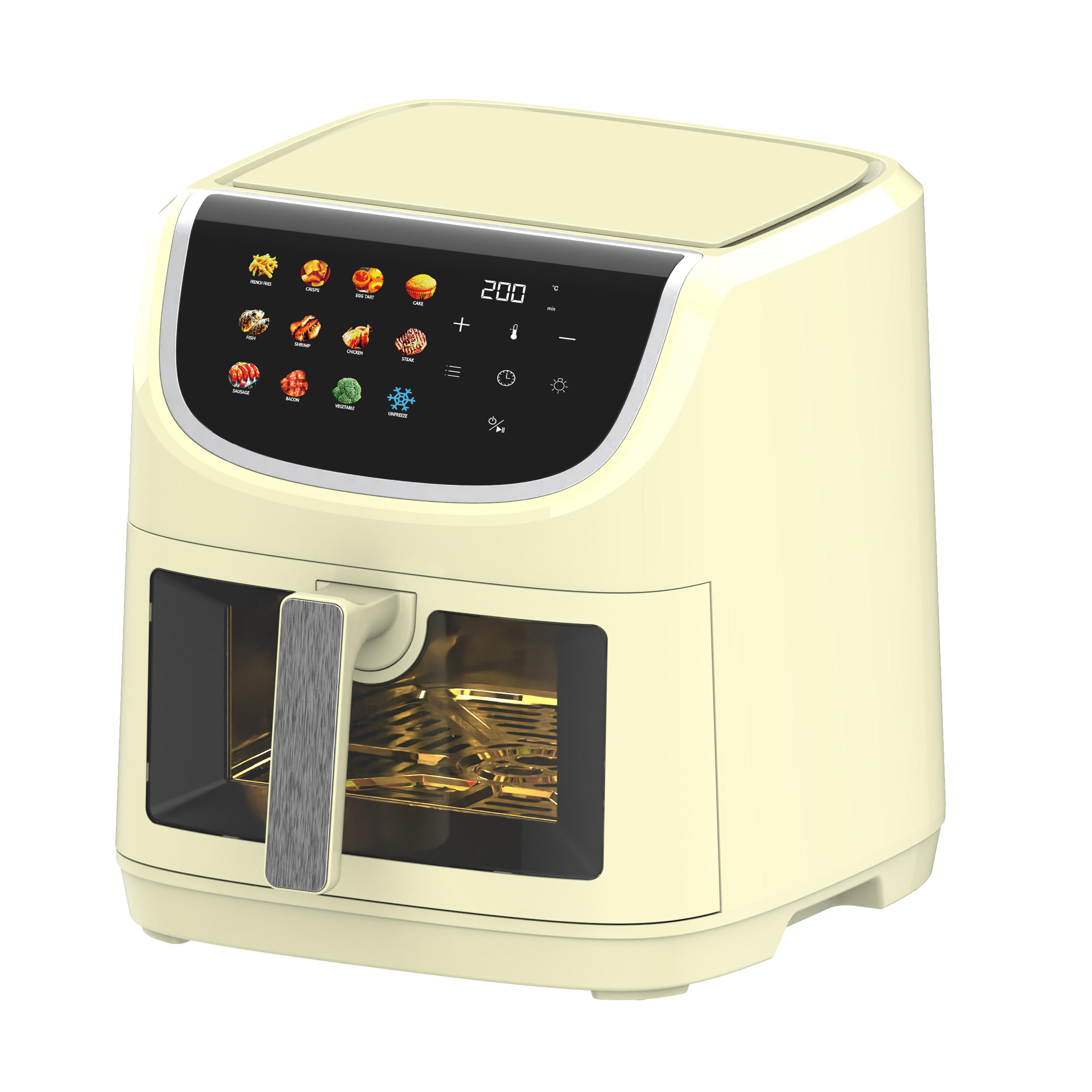 8L steam Air Fryer Toaster Oven Small Kitchen Appliances Built-in Digital Air Fryer Oven With up and Down Dual Heating