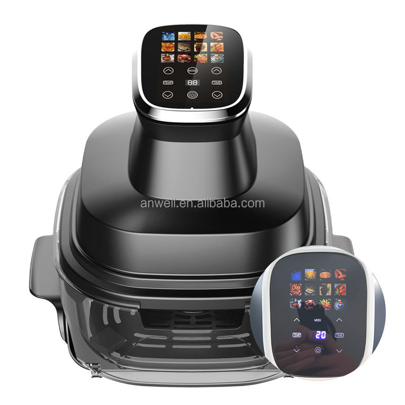 ANWELL Compact Design Glass Air Fryer with Digital Control Fast Heating Large Viewing Area Perfect for Small House